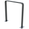 Lean-on hoop made of flat bar steel | bent, 80 x 12 mm | in curved design | without cross bar | total width: 750 mm | hot-dip galvanized and coated DB 703